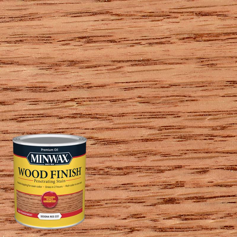 Minwax Wood Finish Semi-Transparent Sedona Red Oil-Based Penetrating Wood Stain 1 qt (Pack of 4)