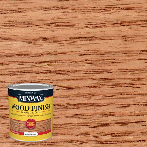 Minwax Wood Finish Semi-Transparent Sedona Red Oil-Based Penetrating Wood Stain 1 qt (Pack of 4)