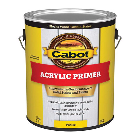 Cabot White Acrylic Primer 1 gal (Pack of 4)
