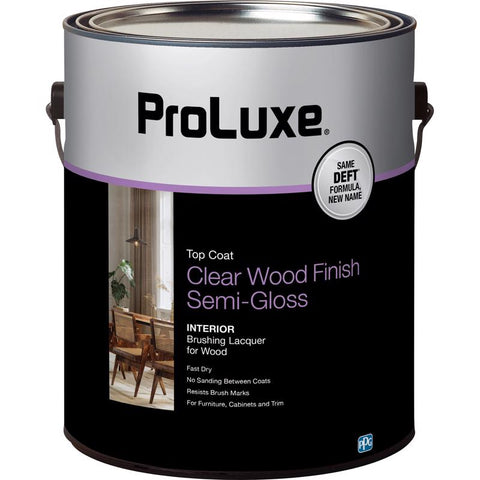 ProLuxe Semi-Gloss Clear Oil-Based Alkyd Brushing Lacquer 1 gal (Pack of 4)