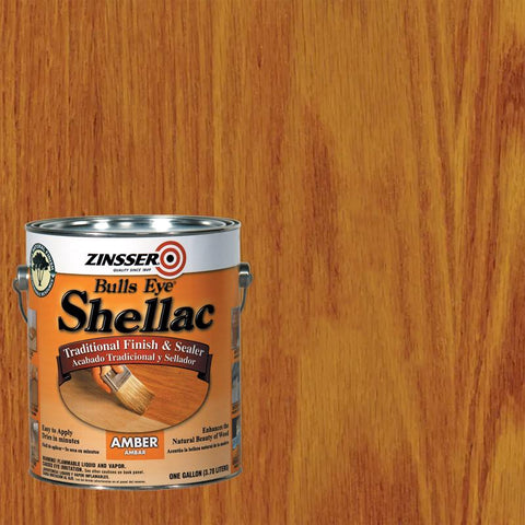 Zinsser Bulls Eye Gloss Amber Shellac-Based Shellac Finish and Sealer 1 gal (Pack of 2)