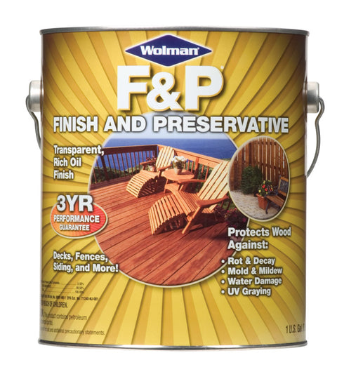 Wolman F&P Satin Natural Semi-Transparent Oil-Based Wood Finish 1 gal (Pack of 4)