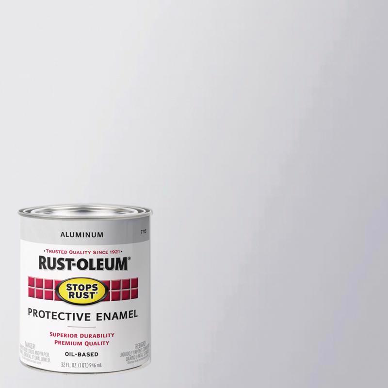 Rust-Oleum Stops Rust Indoor and Outdoor Gloss Aluminum Oil-Based Protective Enamel 1 qt (Pack of 2)