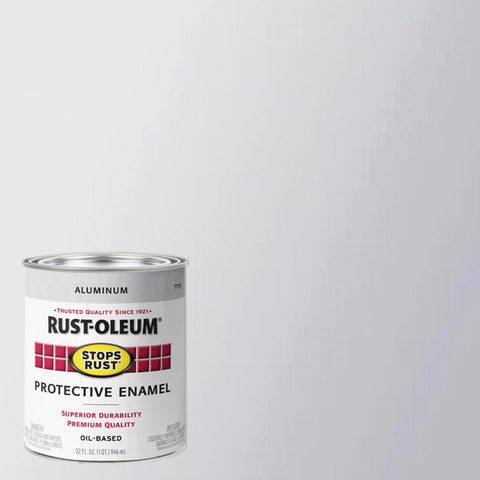 Rust-Oleum Stops Rust Indoor and Outdoor Gloss Aluminum Oil-Based Protective Enamel 1 qt (Pack of 2)