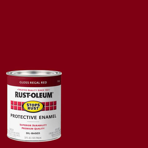 Rust-Oleum Stops Rust Indoor and Outdoor Gloss Regal Red Oil-Based Protective Paint 1 qt (Pack of 2)