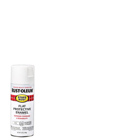 Rust-Oleum Stops Rust Flat White Spray Paint 12 oz (Pack of 6)
