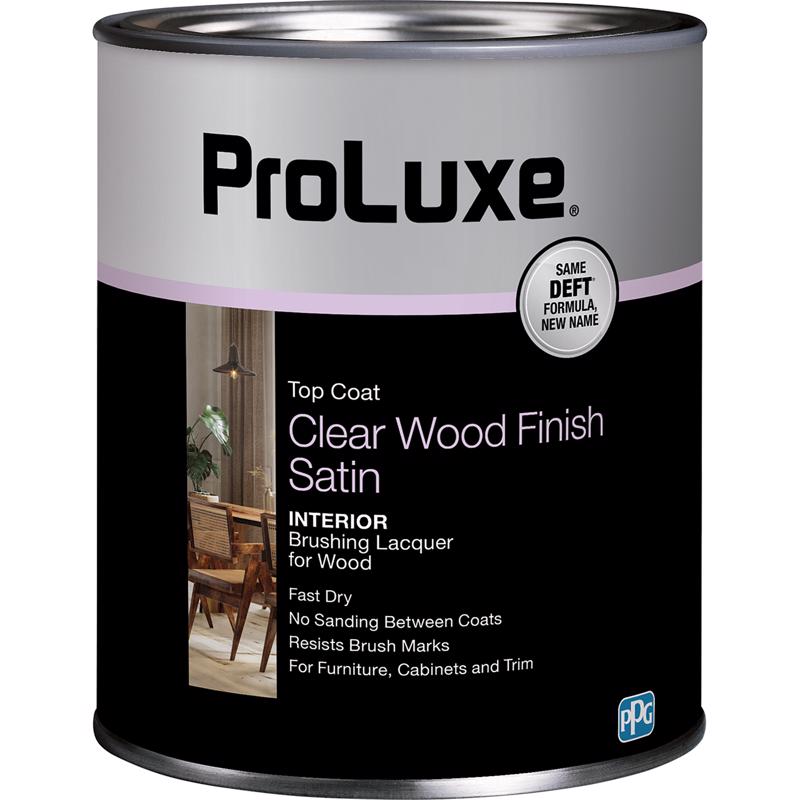 ProLuxe Satin Clear Oil-Based Alkyd Brushing Lacquer 1 qt (Pack of 4)