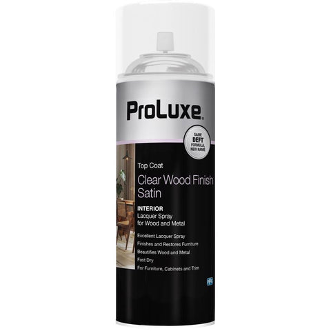 ProLuxe Satin Clear Oil-Based Alkyd Wood Finish Lacquer Spray 12.25 oz (Pack of 6)