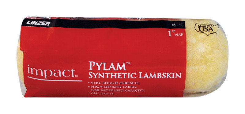 Linzer Impact Pylam Synthetic Lambskin 9 in. W X 1 in. Regular Paint Roller Cover 1 pk (Pack of 12)