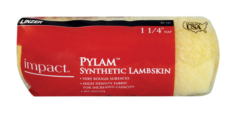 Linzer Impact Pylam Synthetic Lambskin 9 in. W X 1-1/4 in. Regular Paint Roller Cover 1 pk (Pack of 12)
