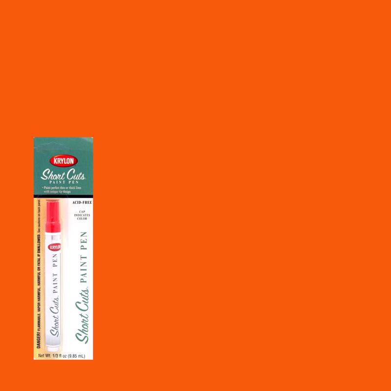 Krylon Short Cuts Glow Orange Paint Pen Interior 0.33 oz (Pack of 6)