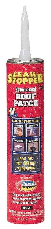 Leak Stopper Gloss Black Rubber Roof Patch 10.1 oz (Pack of 12)