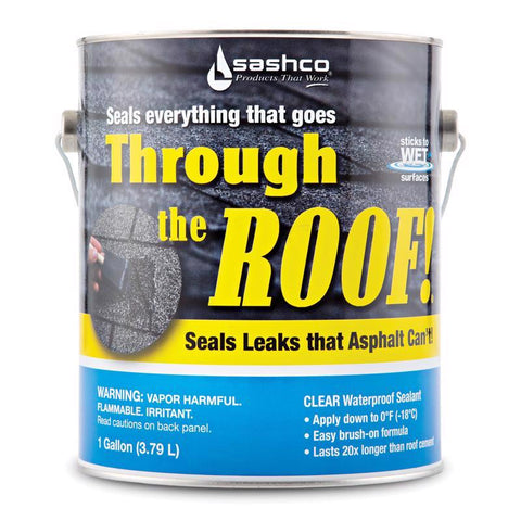 Sashco Through The Roof Gloss Clear Synthetic Rubber Roof Sealant 1 gal (Pack of 2)