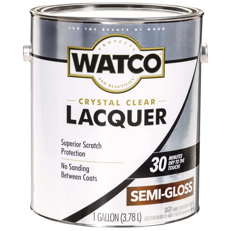 WATCO Semi-Gloss Clear Oil-Based Alkyd Wood Finish Lacquer 1 gal (Pack of 2)