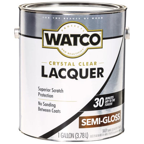 WATCO Semi-Gloss Clear Oil-Based Alkyd Wood Finish Lacquer 1 gal (Pack of 2)