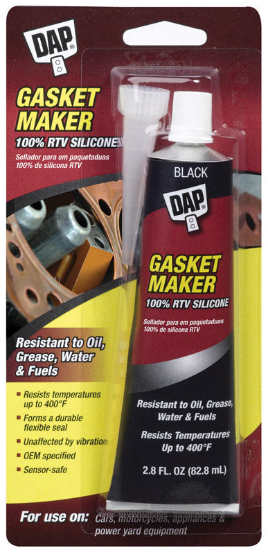 Sellador de caucho de silicona negra DAP para juntas 2.8 oz