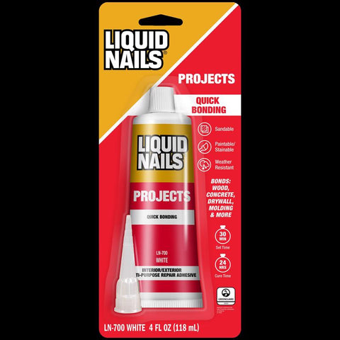 Liquid Nails Small Projects High Strength Latex White Adhesive 4 oz (Pack of 6)