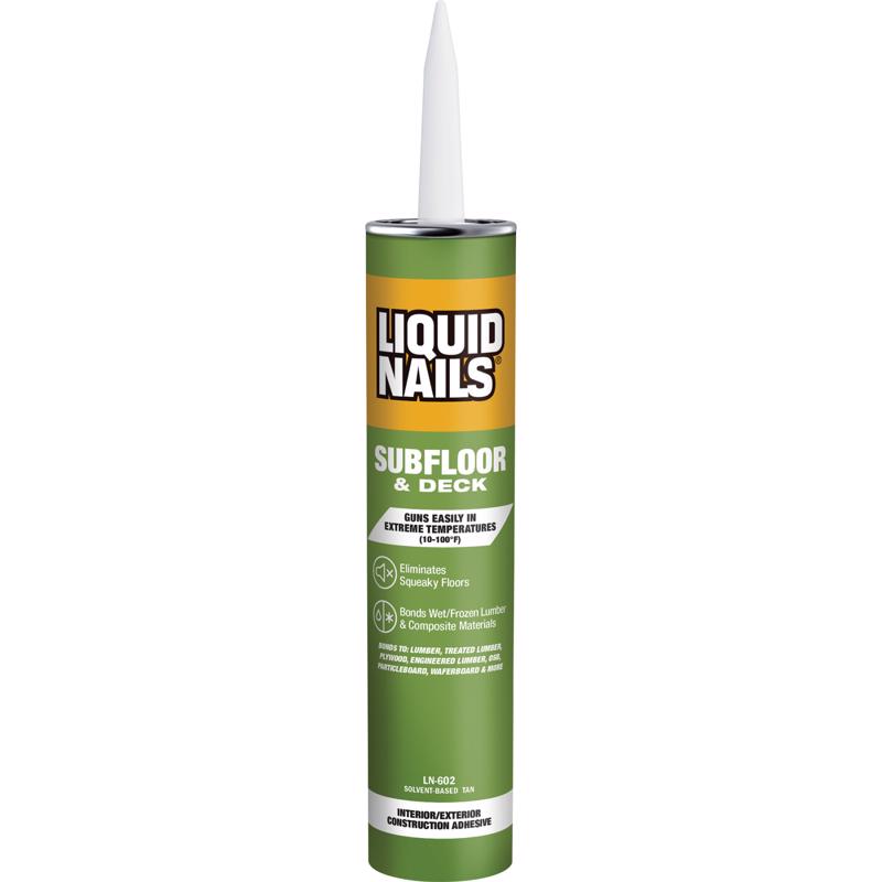 Liquid Nails Subfloor & Deck Acrylic Latex Construction Adhesive 10 oz (Pack of 12)