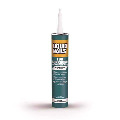 Liquid Nails Tub Surround & Shower Wall High Strength Latex White Adhesive 10 oz (Pack of 12)