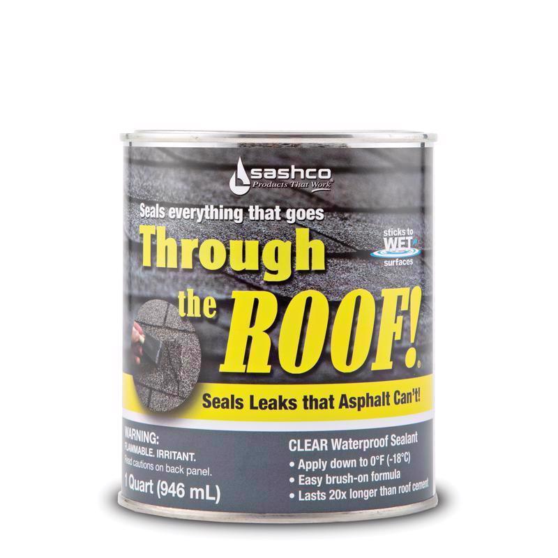 Sashco Through The Roof Gloss Clear Synthetic Rubber Roof Sealant 1 qt (Pack of 6)