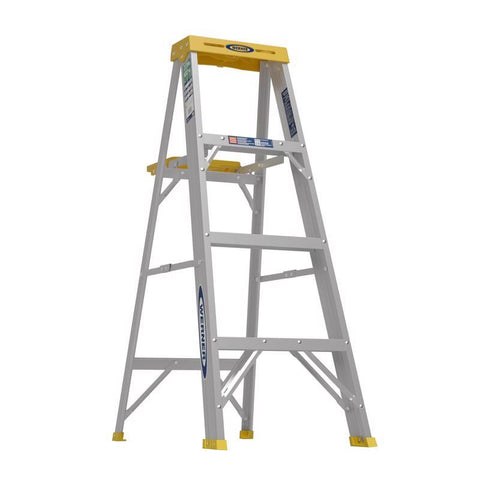 Werner 4 ft. H Aluminum Step Ladder Type II 225 lb. cap.