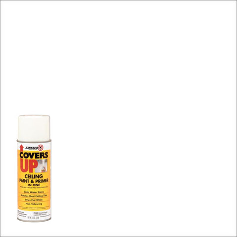 Zinsser Covers Up White Flat Solvent-Based Acrylic Ceiling Paint and Spray Primer 13 oz (Pack of 6)