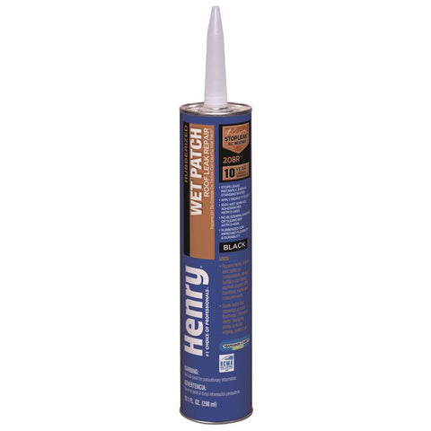 Henry Wet Patch Black Asphalt All-Weather Roof Cement 10.1 oz (Pack of 24)
