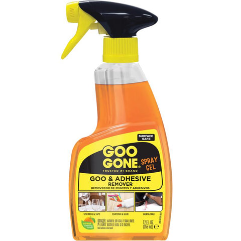 Goo Gone Gel Adhesive and Grease Remover 12 oz (Pack of 6)