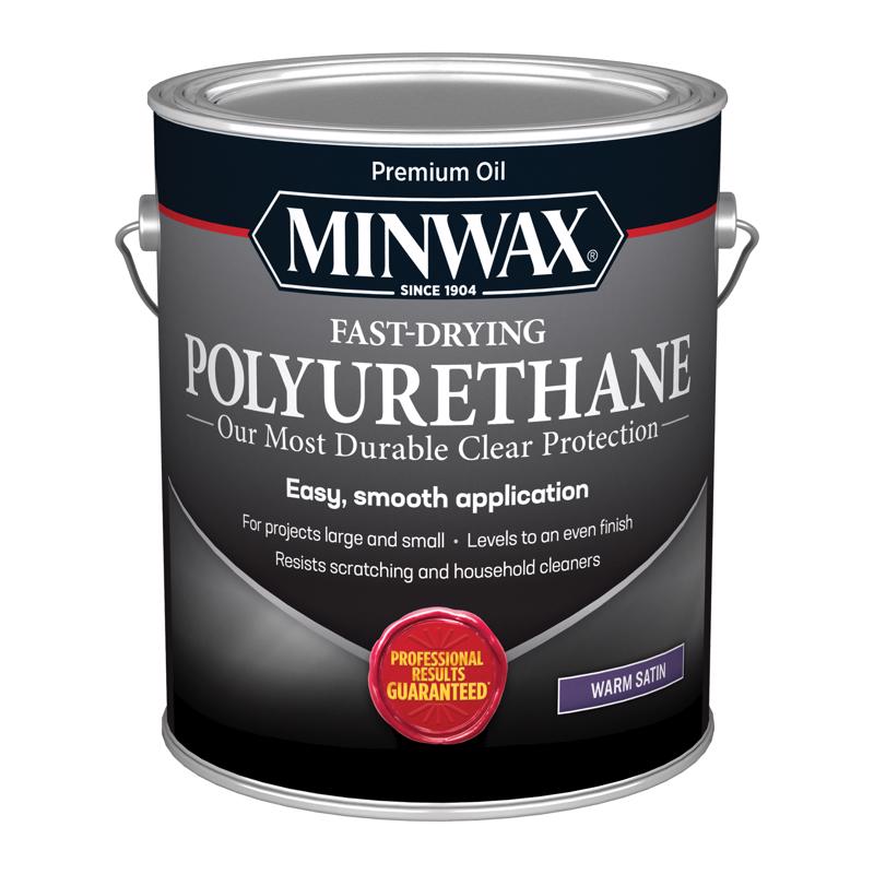 Minwax Satin Clear Oil-Based Fast-Drying Polyurethane 1 gal (Pack of 2)