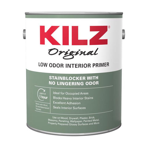 KILZ Original White Flat Oil-Based Alkyd Oil Primer 1 gal (Pack of 4)