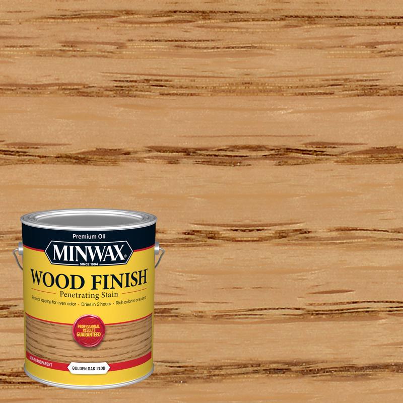 Minwax Wood Finish Semi-Transparent Golden Oak Oil-Based Penetrating Wood Stain 1 gal (Pack of 2)