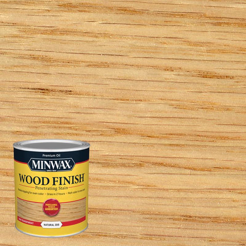 Minwax Wood Finish Semi-Transparent Natural Oil-Based Penetrating Wood Stain 1 qt (Pack of 4)