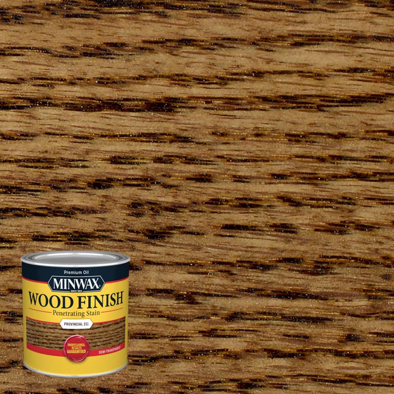 Minwax Wood Finish Semi-Transparent Provincial Oil-Based Penetrating Wood Stain 1/2 pt (Pack of 4)