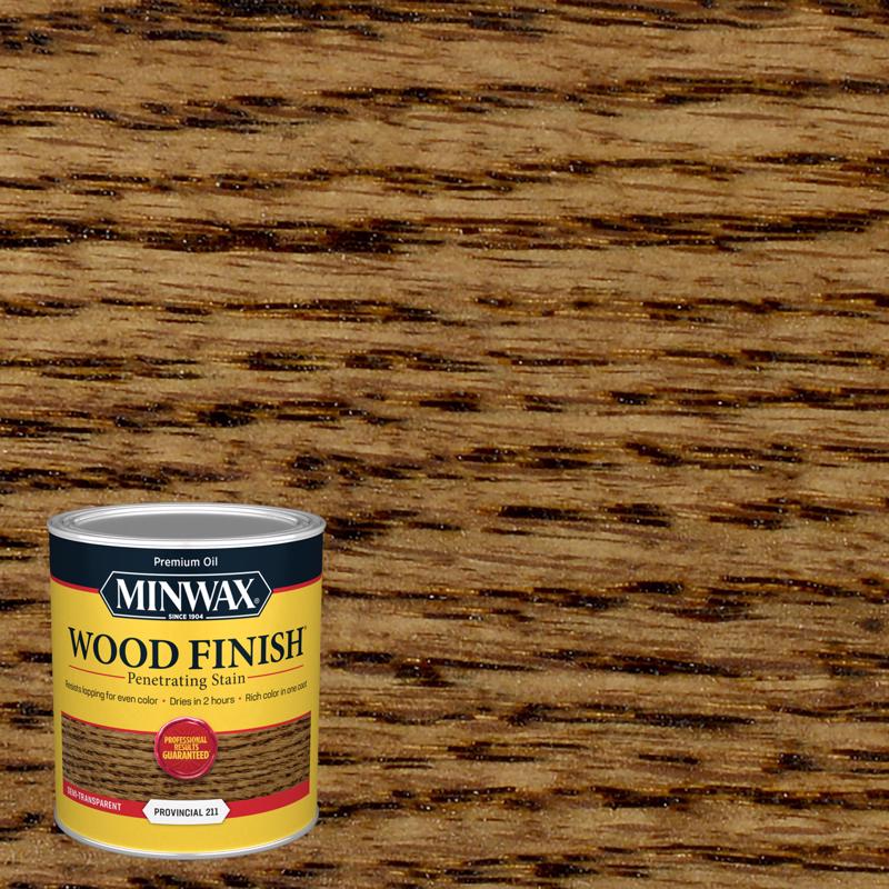 Minwax Wood Finish Semi-Transparent Provincial Oil-Based Penetrating Wood Stain 1 qt (Pack of 4)