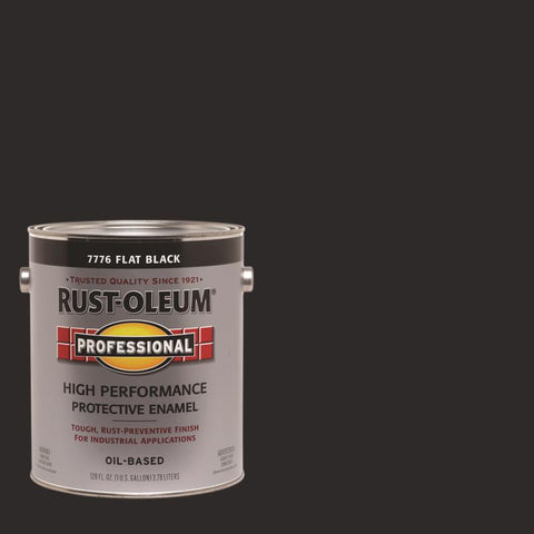Rust-Oleum Professional Indoor and Outdoor Flat Black Oil-Based Enamel Protective Paint 1 gal (Pack of 2)