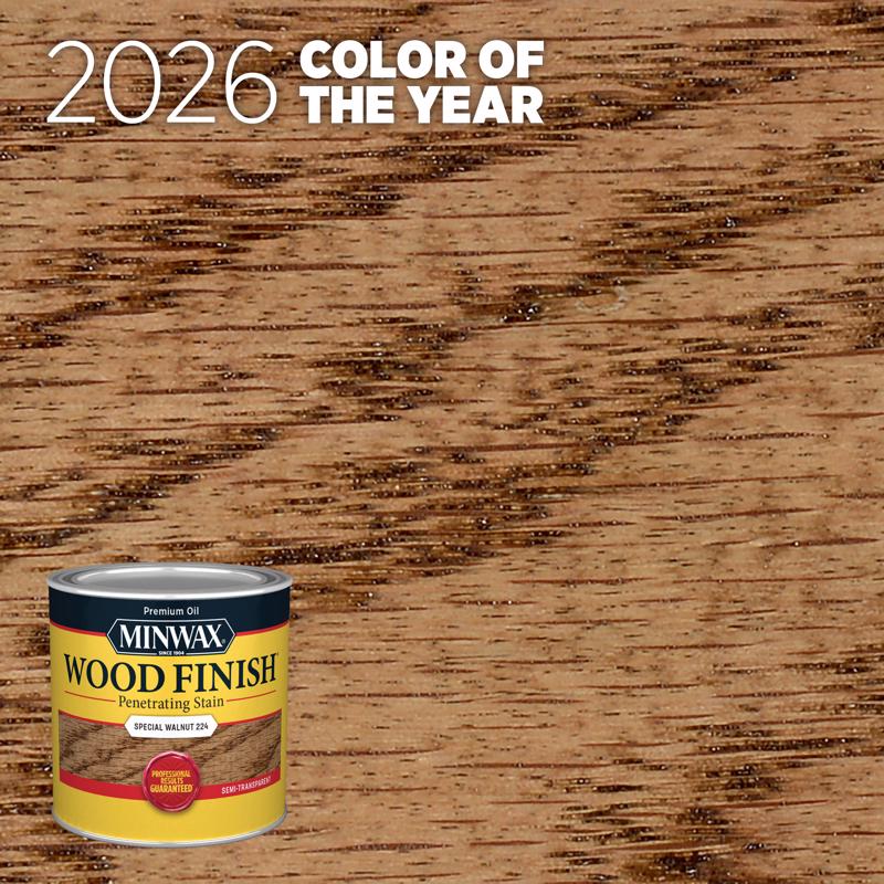 Minwax Wood Finish Semi-Transparent Special Walnut Oil-Based Penetrating Wood Stain 1/2 pt (Pack of 4)