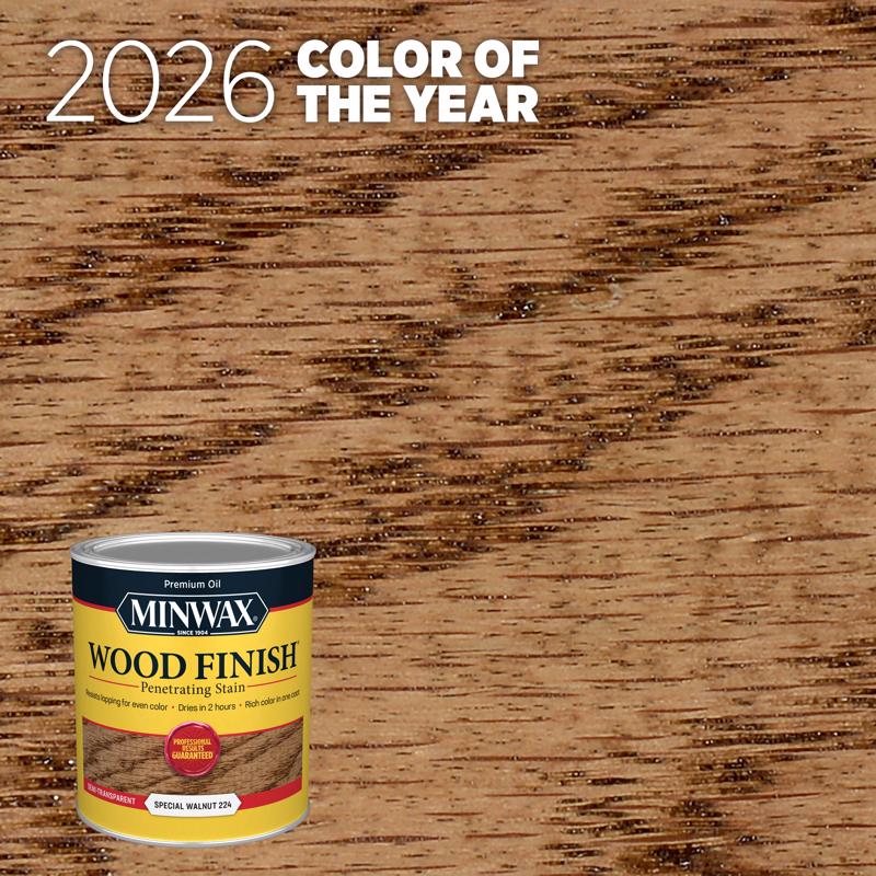 Minwax Wood Finish Semi-Transparent Special Walnut Oil-Based Penetrating Wood Stain 1 qt (Pack of 4)