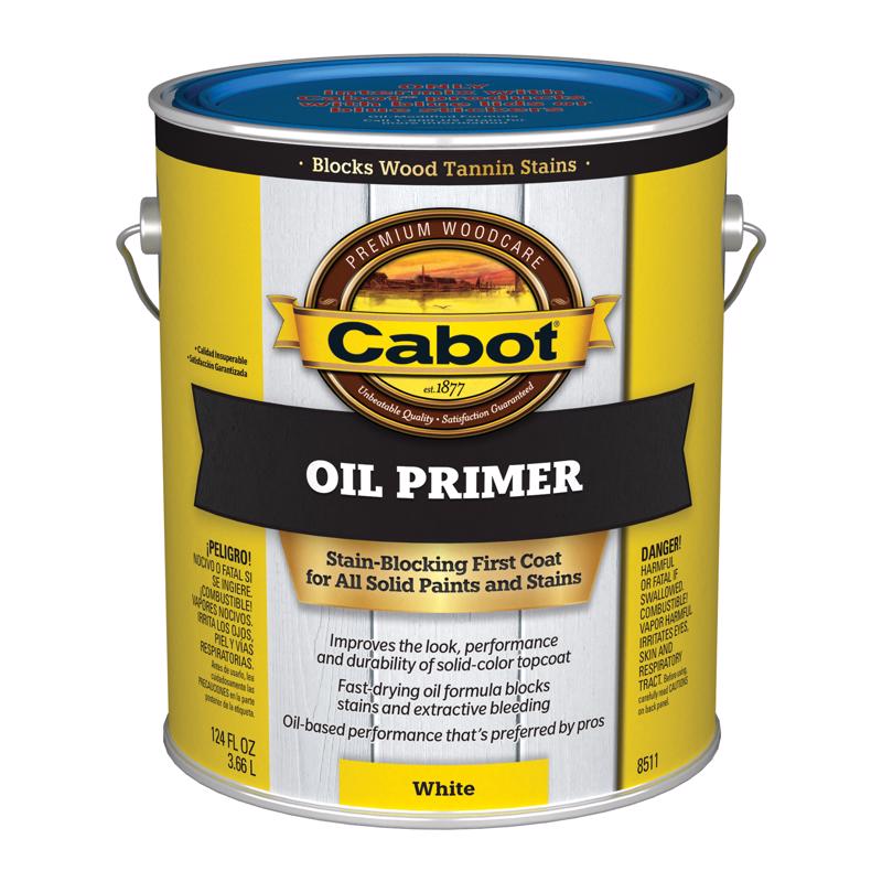 Cabot Oil Primer Low VOC White Solvent-Based Alkyd Primer 1 gal (Pack of 4)