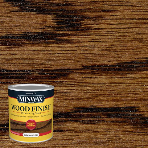 Minwax Wood Finish Semi-Transparent Dark Walnut Oil-Based Penetrating Wood Stain 1 qt (Pack of 4)
