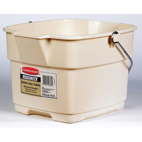 Rubbermaid Roughneck 15 qt Bucket Bisque (Pack of 6)