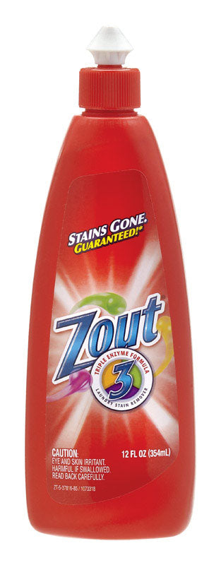 Zout No Scent Laundry Stain Remover Liquid 12 oz (Pack of 12)