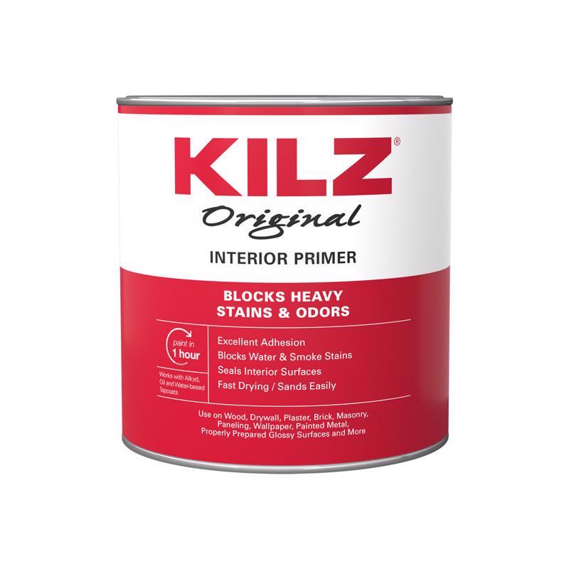 KILZ Original White Flat Oil-Based Alkyd Oil Primer 1 qt (Pack of 6)