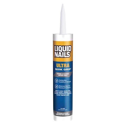 Liquid Nails Ultra Quick Grip Synthetic Elastomeric Polymer Construction Adhesive 10 oz (Pack of 12)