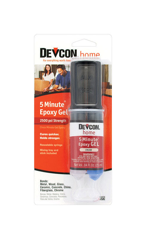 Devcon 5 Minute High Strength Cream Epoxy Gel 0.84 oz (Pack of 6)