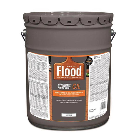 Acabado para madera Flood CWF OIL Mate Natural, totalmente transparente, a base de aceite, 5 gal