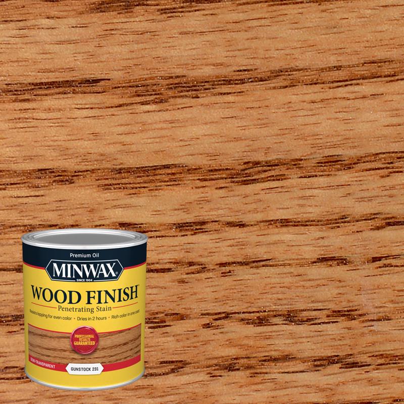 Minwax Wood Finish Semi-Transparent Gunstock Oil-Based Penetrating Wood Stain 1 qt (Pack of 4)