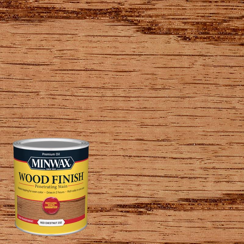 Minwax Wood Finish Semi-Transparent Red Chestnut Oil-Based Penetrating Wood Stain 1 qt (Pack of 4)