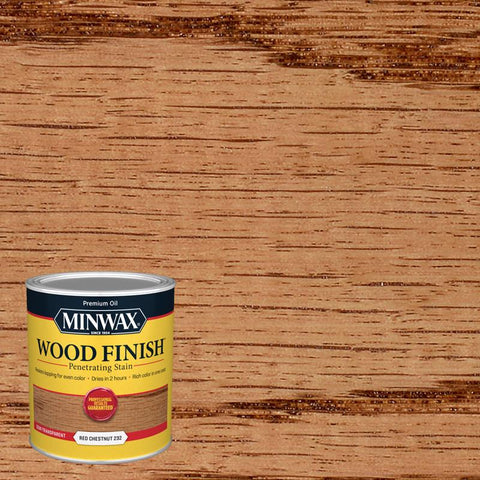 Minwax Wood Finish Semi-Transparent Red Chestnut Oil-Based Penetrating Wood Stain 1 qt (Pack of 4)