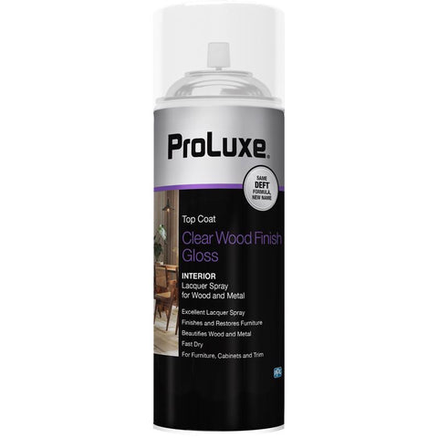 ProLuxe Gloss Clear Oil-Based Alkyd Wood Finish Lacquer Spray 12.25 oz (Pack of 6)