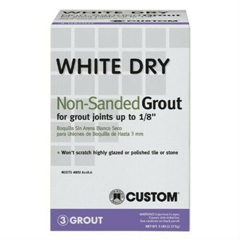 Custom Building Products White Dry Indoor and Outdoor White Grout 5 lb (Pack of 4)